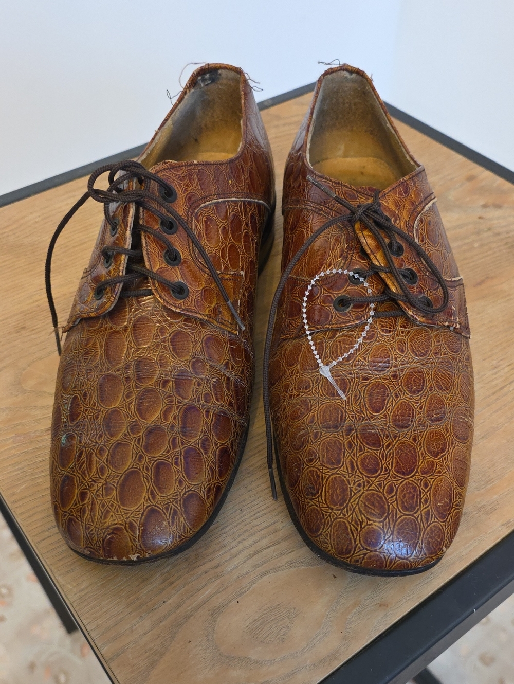 Vintage Casanova mens Italian alligator Shoes 10